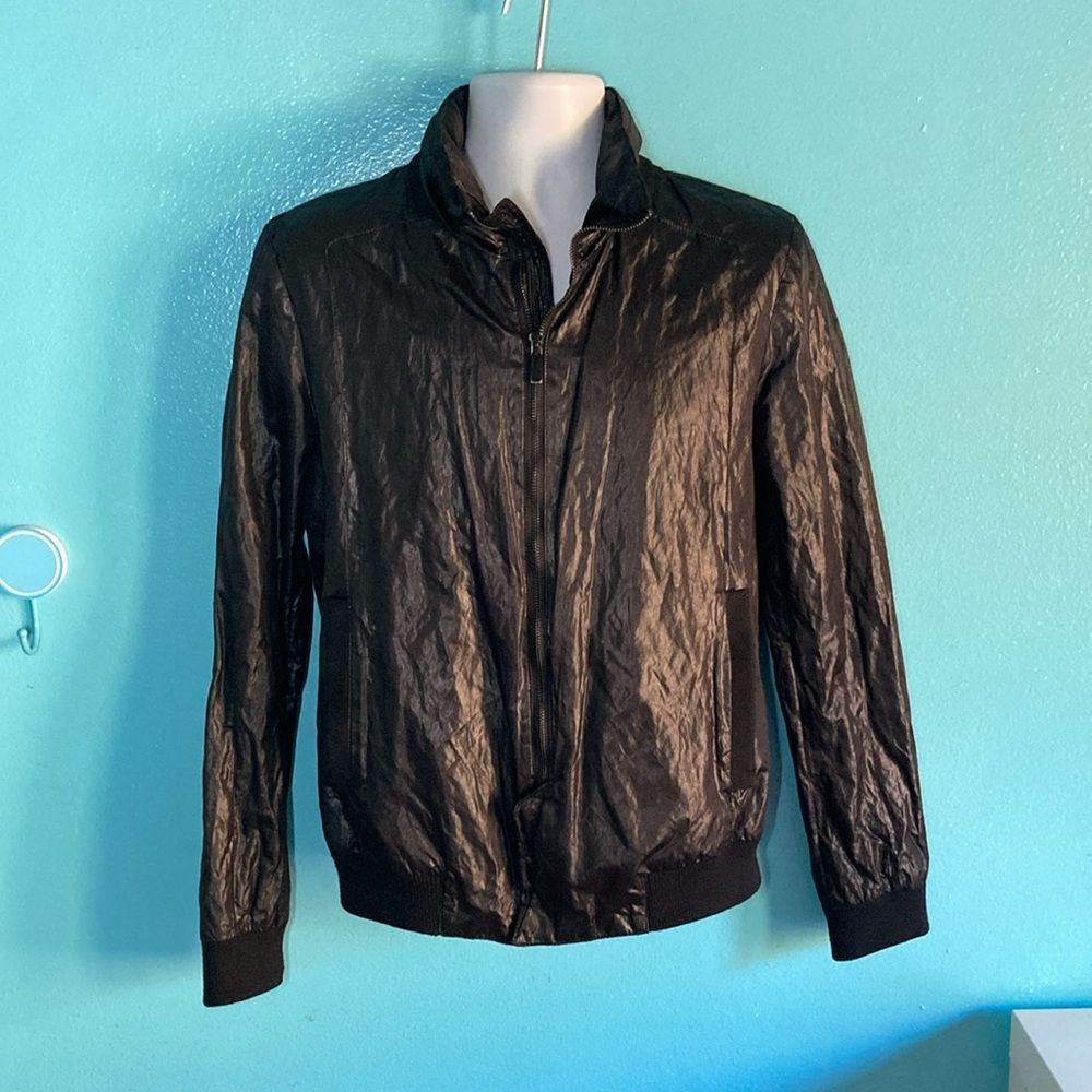 Kai Aakmann Womens M Black Zip Front Jacket With Stow Away Hood